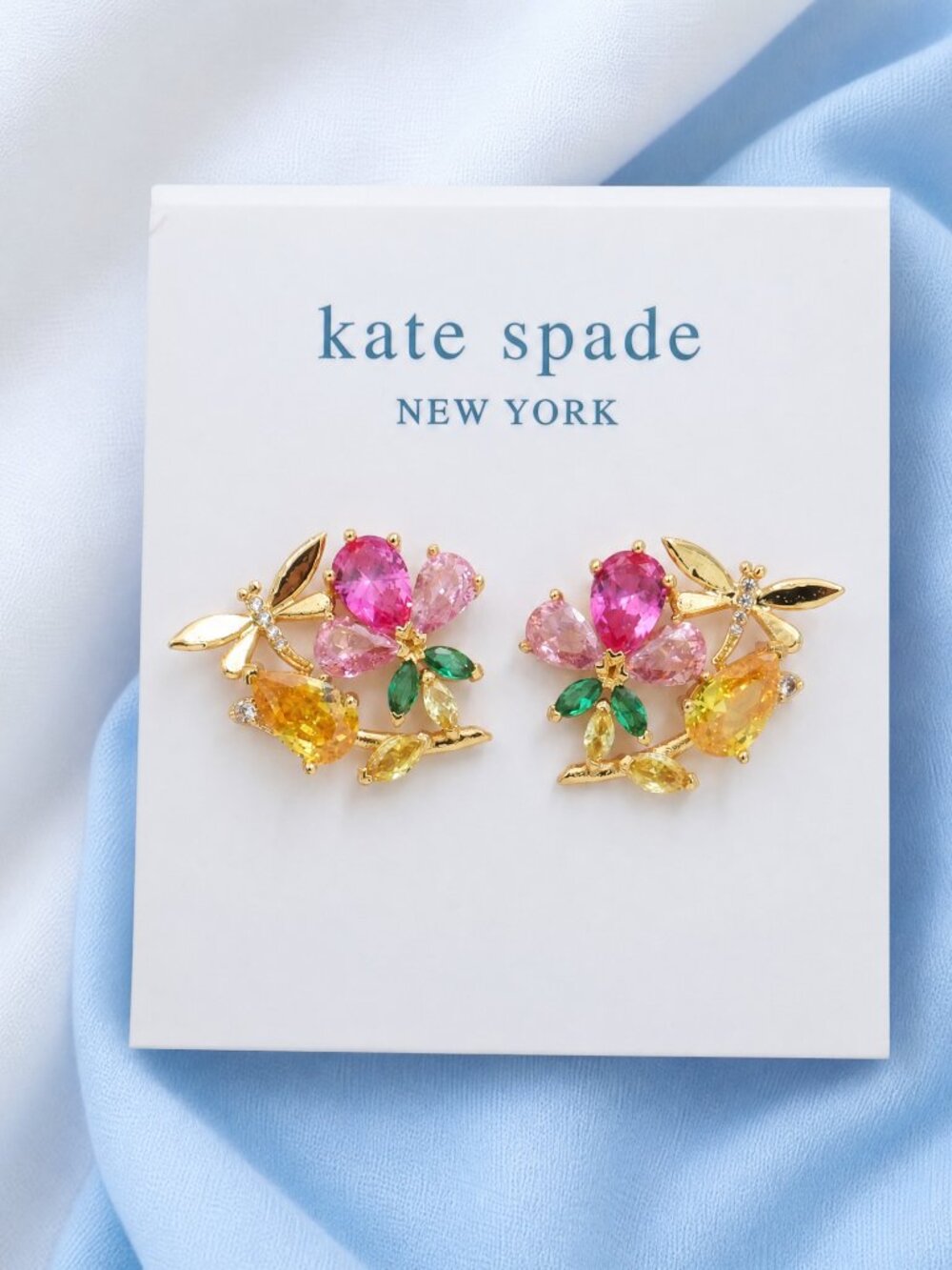 Kate Spade flower & dragonfly earrings